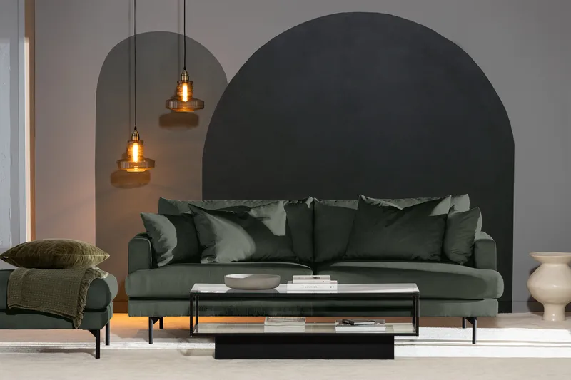 Menard 4-sits Djup Manchestersoffa - Grön - Möbler - Vardagsrum - Soffor - 4-sits soffor