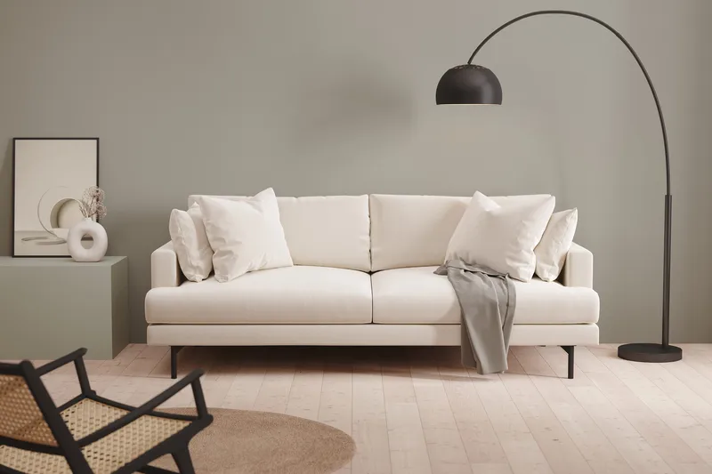 Menard 4-sits Djup Sammetssoffa - Krämvit - Möbler - Vardagsrum - Soffor - 4-sits soffor