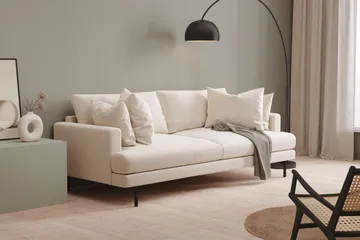 Menard 4-sits Djup Sammetssoffa - Krämvit - Möbler - Vardagsrum - Soffor - 4-sits soffor