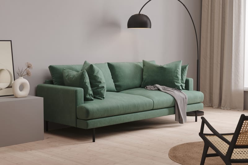 Menard 4-sits Djup Sammetssoffa - Mörkgrön - Möbler - Vardagsrum - Soffor - 4-sits soffor
