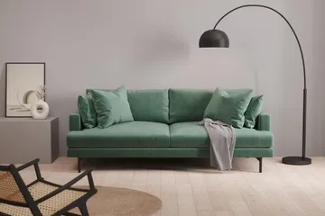 Menard 4-sits Djup Sammetssoffa - Mörkgrön - Möbler - Vardagsrum - Soffor - 4-sits soffor