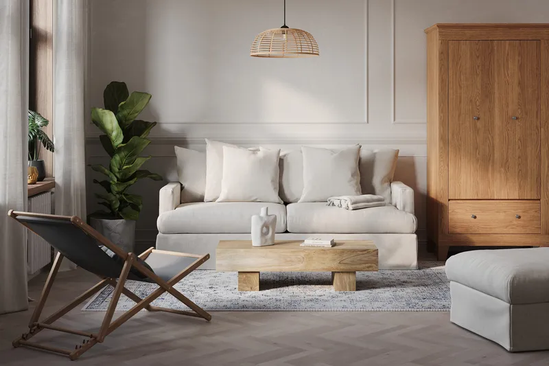 Menard 4-sits Djup Tygsoffa - Beige - Möbler - Vardagsrum - Soffor - 4-sits soffor