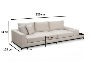 Mezonzo 4-sits Soffa - Beige - Möbler - Vardagsrum - Soffor - 4-sits soffor