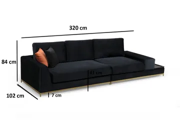 Mezonzo 4-sits Soffa - Svart - Möbler - Vardagsrum - Soffor - 4-sits soffor