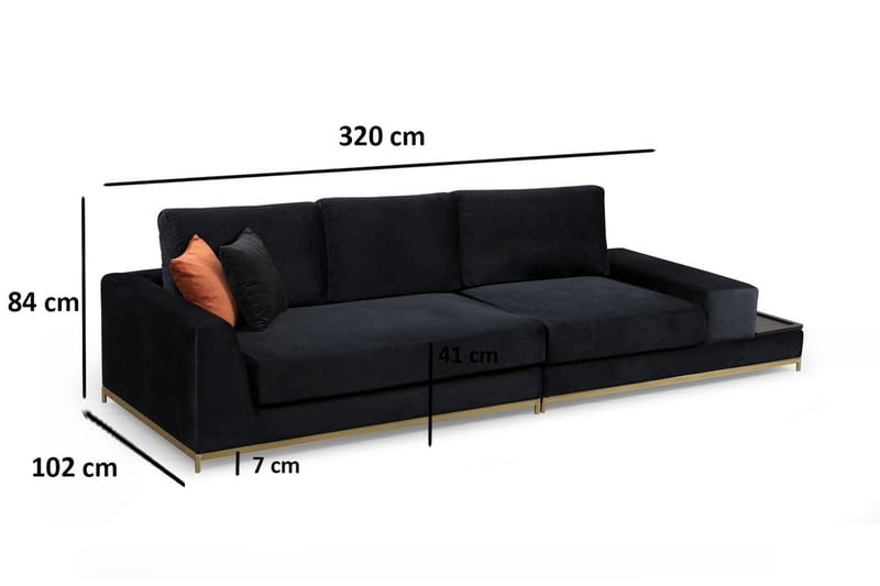 Mezonzo 4-sits Soffa - Svart - Möbler - Vardagsrum - Soffor - 4-sits soffor