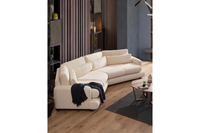 Relento Svängd Soffa 4-sits - Beige - Möbler - Vardagsrum - Soffor - 4-sits soffor