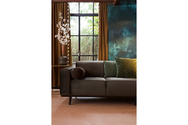 Statement 4-sits Sammetssoffa - Grön - Möbler - Vardagsrum - Soffor - 4-sits soffor