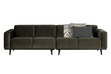 Statement 4-sits Sammetssoffa - Grön - Möbler - Vardagsrum - Soffor - 4-sits soffor