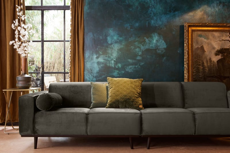 Statement 4-sits Sammetssoffa - Grön - Möbler - Vardagsrum - Soffor - 4-sits soffor