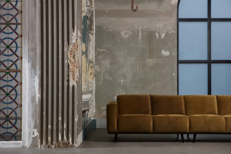 Statement 4-sits Sammetssoffa - Honungsgul - Möbler - Vardagsrum - Soffor - 4-sits soffor