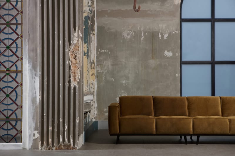 Statement 4-sits Sammetssoffa - Honungsgul - Möbler - Vardagsrum - Soffor - 4-sits soffor