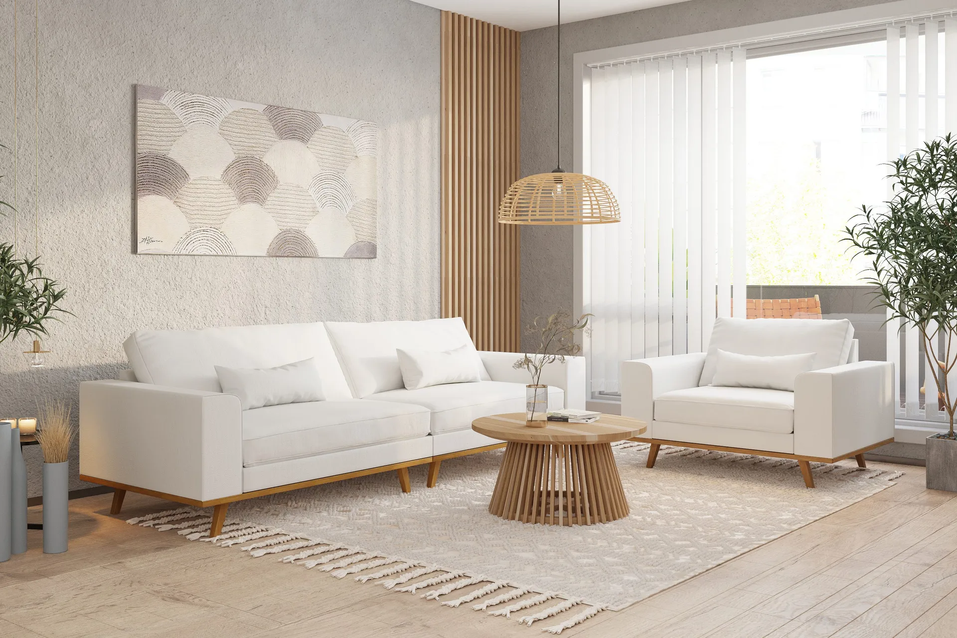 Vanlig Soffa utan divan & sch&auml;slong Scandinavian Choice Copenhagen 4-sits Soffa Ace 1, White Fabric Oak -