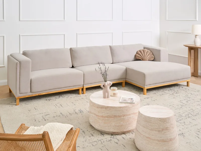 5-sits soffa Veng - Ljusbrun - Möbler - Vardagsrum - Soffor - Divansoffa & schäslong