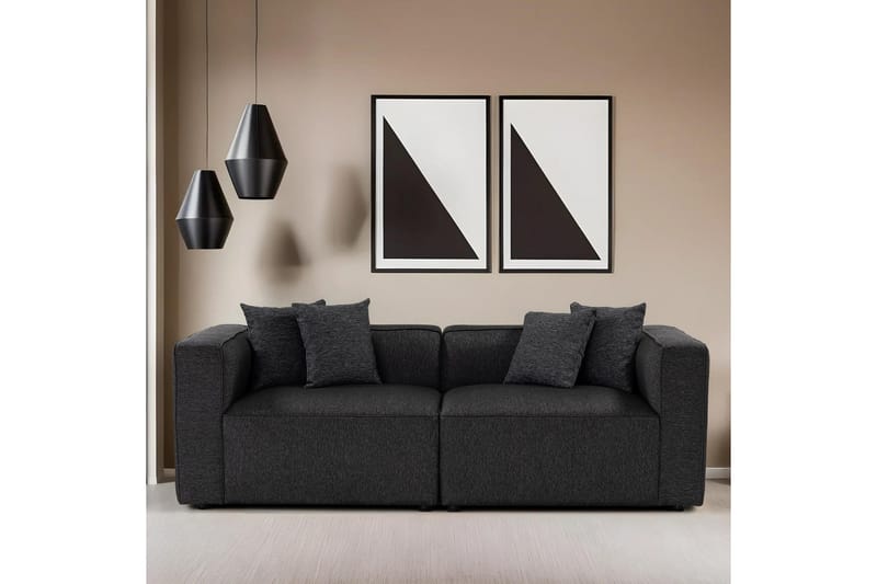 Abbas 2-sits Soffa - Antracit - Möbler - Vardagsrum - Soffor - Modulsoffor - Komplett modulsoffa