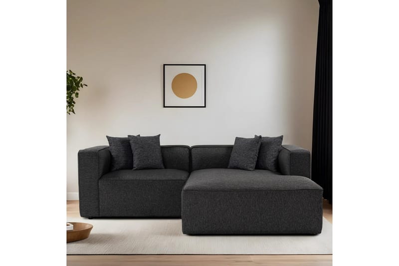 Abbas 4-sits Soffa med Divan - Antracit - Möbler - Vardagsrum - Soffor - Divansoffa & schäslong
