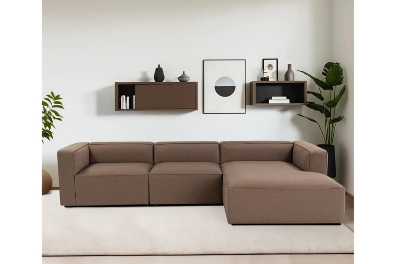 Abbas 4-sits Soffa med Divan - Brun - Möbler - Vardagsrum - Soffor - Divansoffa & schäslong