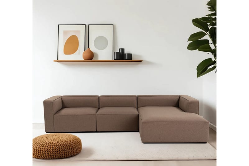 Abbas 4-sits Soffa med Divan - Brun - Möbler - Vardagsrum - Soffor - Divansoffa & schäslong