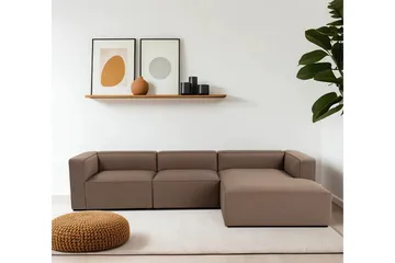 Abbas 4-sits Soffa med Divan - Brun - Möbler - Vardagsrum - Soffor - Divansoffa & schäslong
