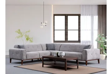 Adelphe 4-sits Soffa med Divan - Ljusgrå - Möbler - Vardagsrum - Soffor - Divansoffa & schäslong