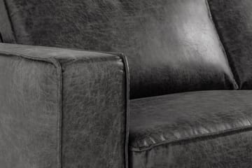 Akron 2,5-sits Soffa med Schäslong Höger Bondedläder - Mörkgrå - Möbler - Vardagsrum - Soffor - Skinnsoffor