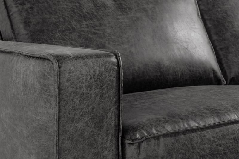 Akron 2,5-sits Soffa med Schäslong Höger Bondedläder - Mörkgrå - Möbler - Vardagsrum - Soffor - Skinnsoffor