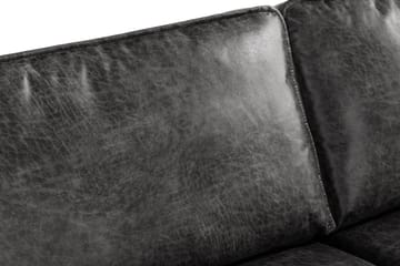 Akron 2,5-sits Soffa med Schäslong Höger Bondedläder - Mörkgrå - Möbler - Vardagsrum - Soffor - Skinnsoffor