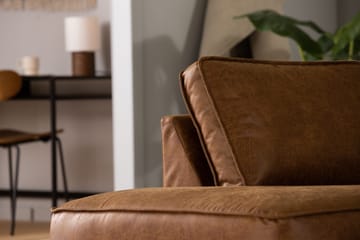 Akron 2,5-sits Soffa med Schäslong Vänster Bondedläder - Brun - Möbler - Vardagsrum - Soffor - Skinnsoffor