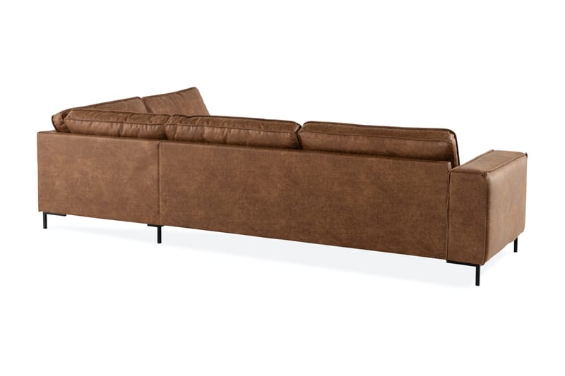 Akron 2,5-sits Soffa med Schäslong Vänster Bondedläder - Brun - Möbler - Vardagsrum - Soffor - Skinnsoffor