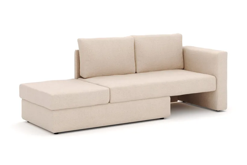 Alnaryd 2-3-sits Bäddsoffa med Fällbart Armstöd - Beige - Möbler - Vardagsrum - Bäddsoffor - 2-sits bäddsoffa