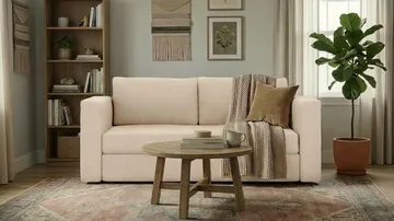Alnaryd 2-3-sits Bäddsoffa med Fällbart Armstöd - Beige - Möbler - Vardagsrum - Bäddsoffor - 2-sits bäddsoffa