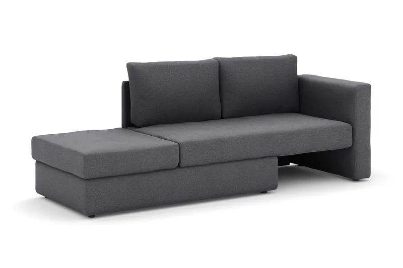 Alnaryd 2-3-sits Bäddsoffa med Fällbart Armstöd - Grå - Möbler - Vardagsrum - Bäddsoffor - 2-sits bäddsoffa