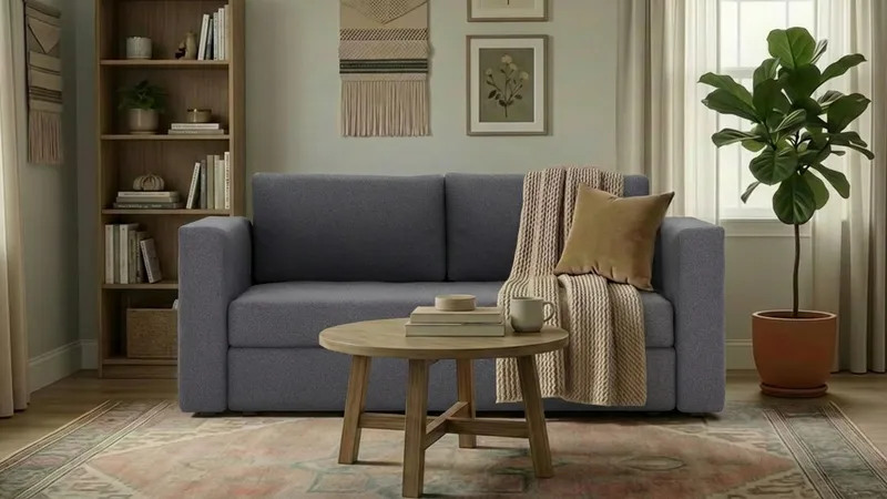 Alnaryd 2-3-sits Soffa med Fällbart Armstöd - Grå - Möbler - Vardagsrum - Soffor - 2-sits soffor