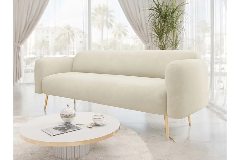 Alros Soffa 3-sits - Beige - Möbler - Vardagsrum - Soffor - Sammetssoffor