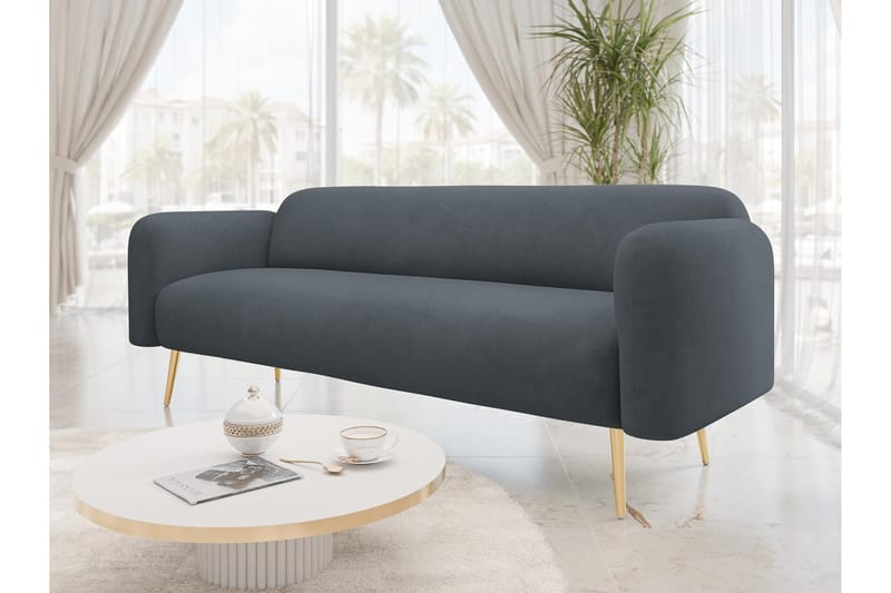 Alros Soffa 3-sits - Grå - Möbler - Vardagsrum - Soffor - Sammetssoffor