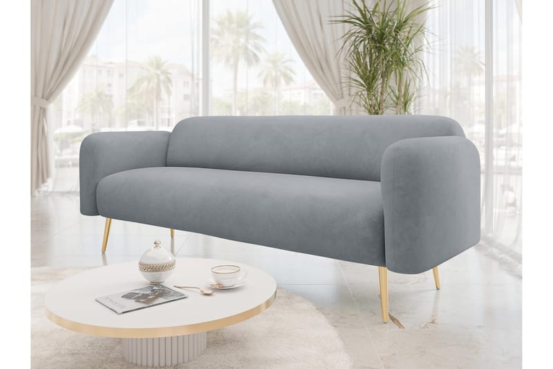 Alros Soffa 3-sits - Grå - Möbler - Vardagsrum - Soffor - Sammetssoffor