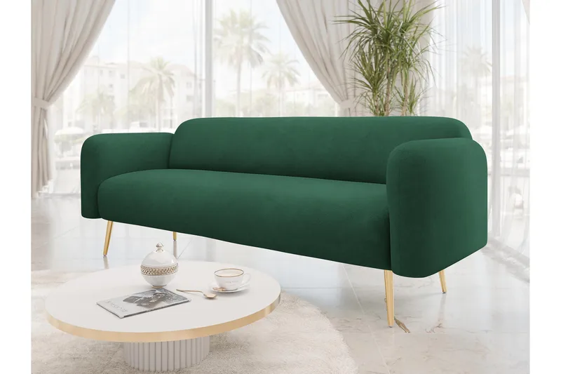 Alros Soffa 3-sits - Grön - Möbler - Vardagsrum - Soffor - Sammetssoffor