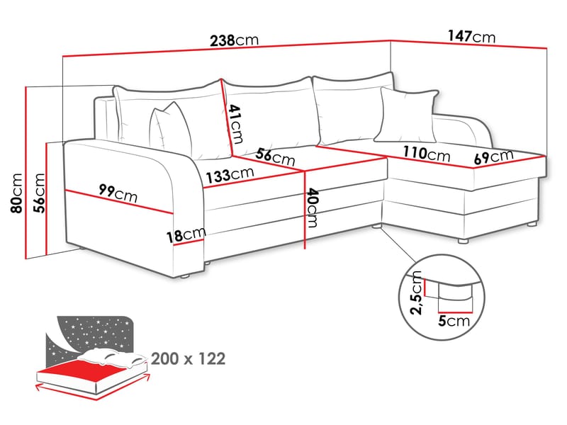 Alvared 3-sits Divansoffa - Möbler - Vardagsrum - Soffor - Hörnsoffor