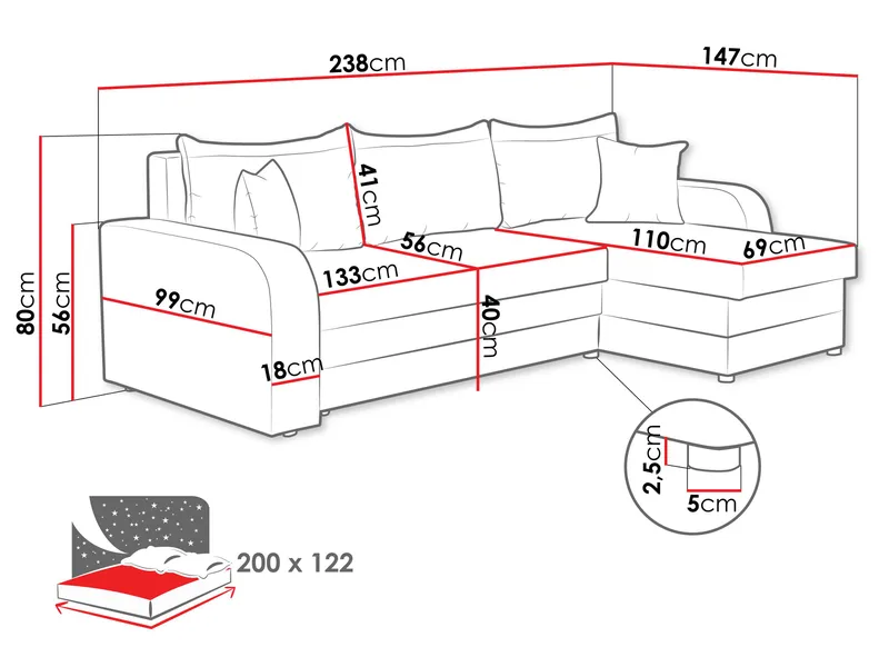 Alvared 3-sits Divansoffa - Möbler - Vardagsrum - Soffor - Hörnsoffor