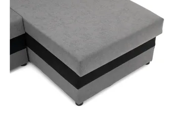 Alvared Soffa Dubbeldivan 4-sits - Svart - Möbler - Vardagsrum - Bäddsoffor - U bäddsoffa