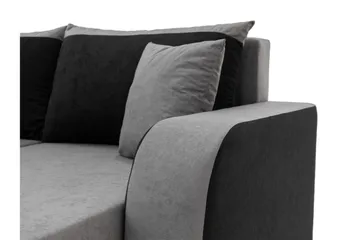 Alvared Soffa Dubbeldivan 4-sits - Svart - Möbler - Vardagsrum - Bäddsoffor - U bäddsoffa