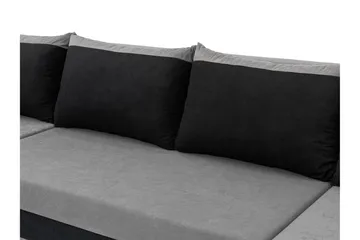 Alvared Soffa Dubbeldivan 4-sits - Svart - Möbler - Vardagsrum - Bäddsoffor - U bäddsoffa