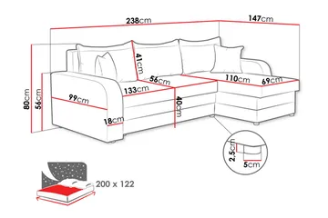 Alvared Soffa med Divan 3-sits - Svart - Möbler - Vardagsrum - Soffor - Divansoffa & schäslong