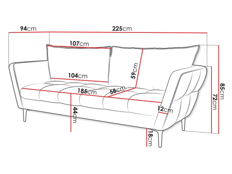 Ancienne 3-sits Soffa - senapsgul - Möbler - Vardagsrum - Soffor - 2-sits soffor