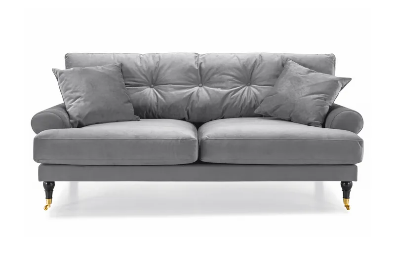 Andrew 2-sits Sammetssoffa - Ljusgrå - Möbler - Vardagsrum - Soffor - 2-sits soffor