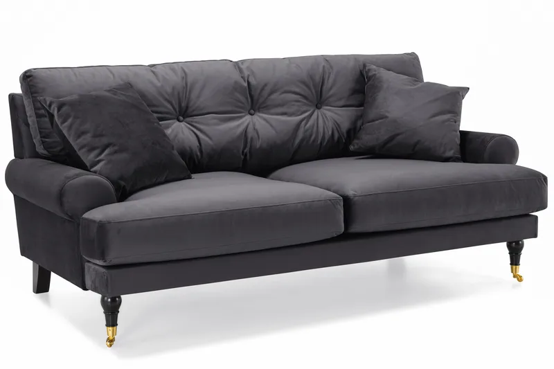 Andrew 2-sits Sammetssoffa - Mörkgrå - Möbler - Vardagsrum - Soffor - 2-sits soffor