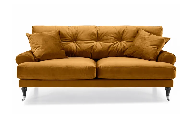 Andrew 2-sits Sammetssoffa - Mörkgul - Möbler - Vardagsrum - Soffor - 2-sits soffor