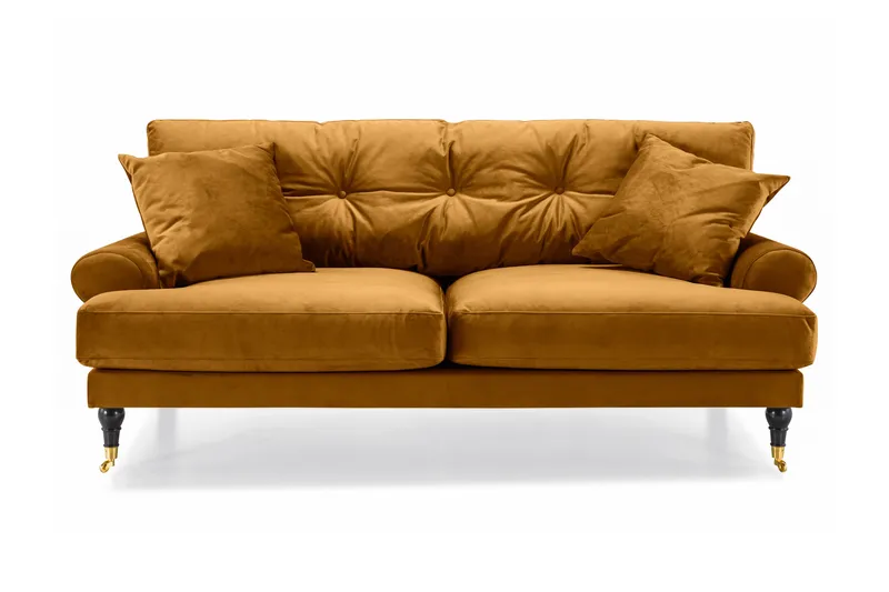 Andrew 2-sits Sammetssoffa - Mörkgul - Möbler - Vardagsrum - Soffor - 2-sits soffor