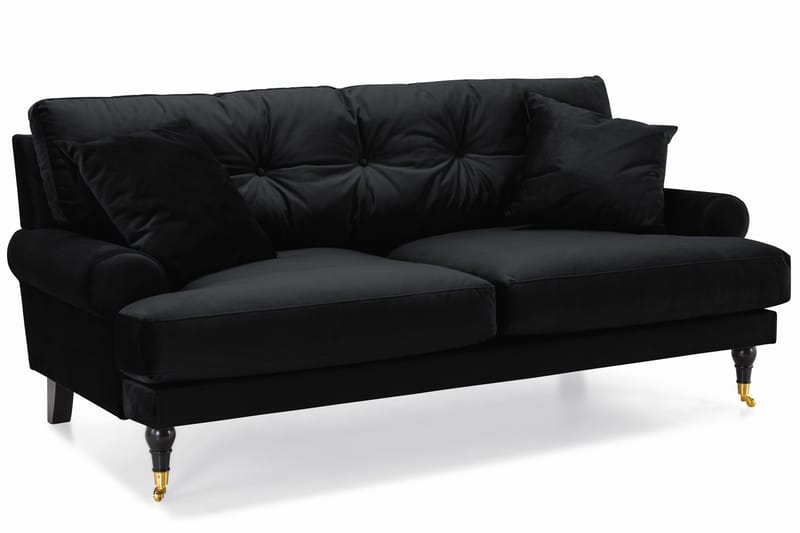 Andrew 2-sits Sammetssoffa - Svart - Möbler - Vardagsrum - Soffor - 2-sits soffor