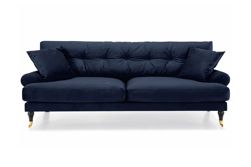 Andrew 3-sits Sammetssoffa - Blå - Möbler - Vardagsrum - Soffor - Howardsoffor