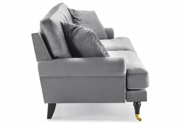 Andrew 3-sits Sammetssoffa - Ljusgrå - Möbler - Vardagsrum - Soffor - Howardsoffor